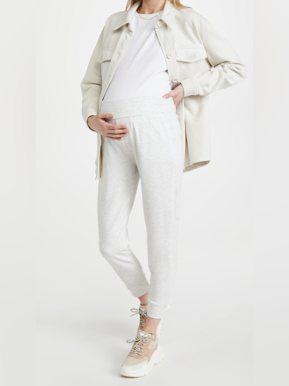 HATCH Collection The Indoor Outdoor Joggers in Oat Melange 0/XS